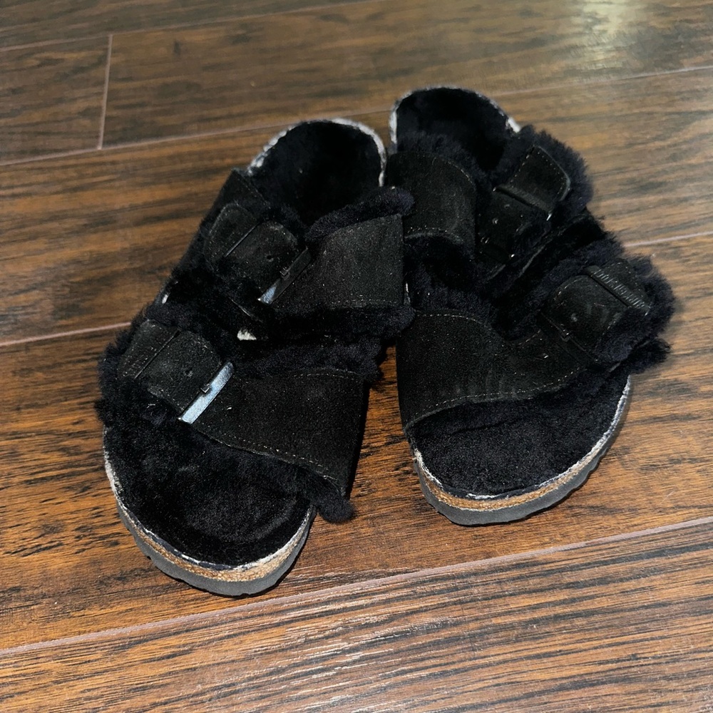 Birkenstock Arizona Shearling Suede Sandals